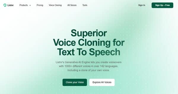 Listnr AI Voice Cloning Software