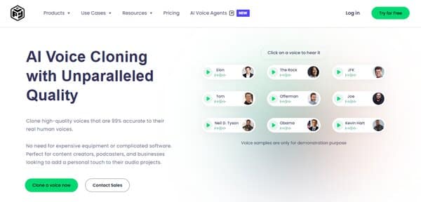 Play HT Voice Cloning Software