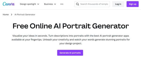 Canva Artificial Intelligence Portrait Generator